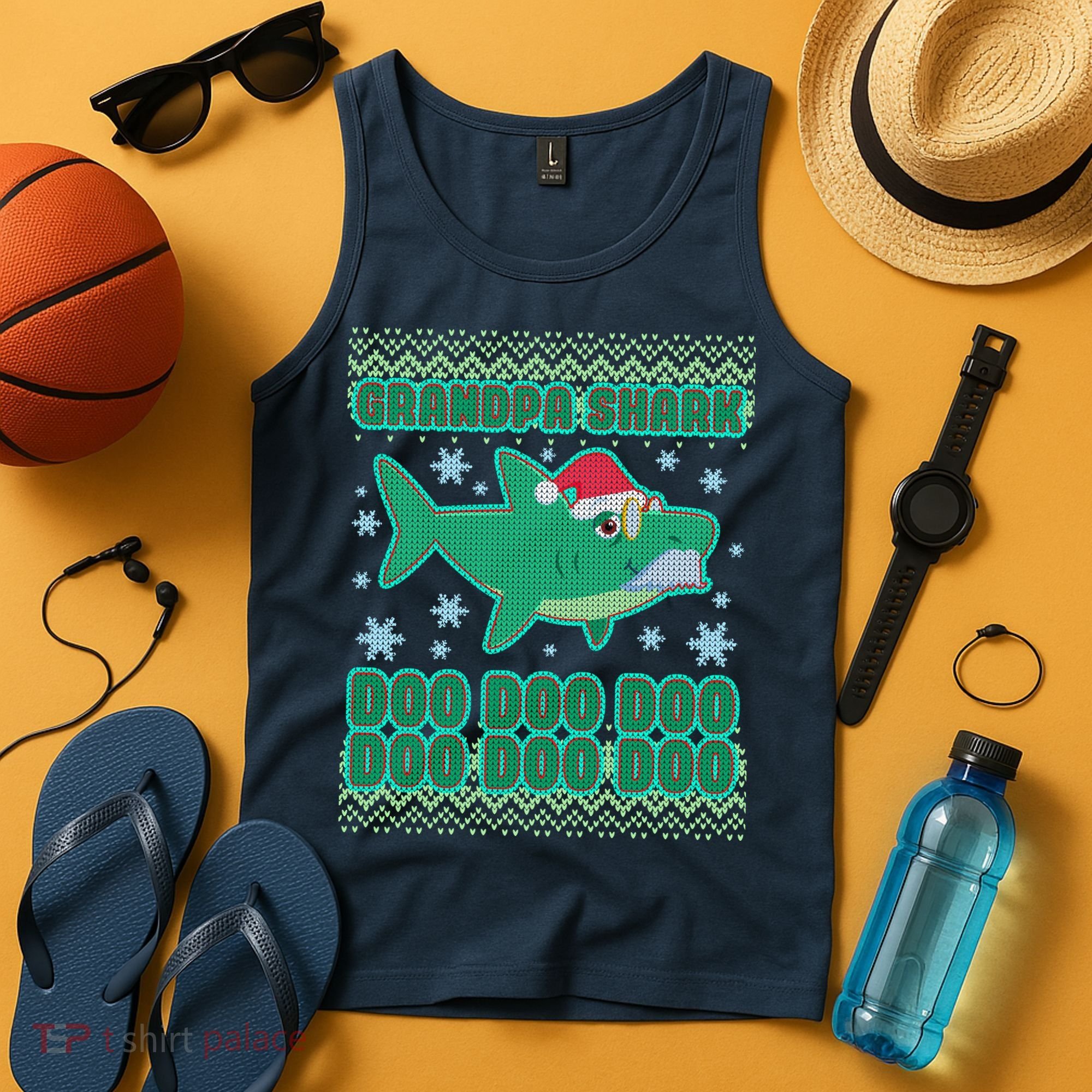 Christmas Grandpa Shark Doo Doo Doo Tank Top