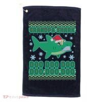 Christmas Grandpa Shark Doo Doo Doo Golf Towel thumb 0