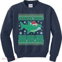 Christmas Grandpa Shark Doo Doo Doo Kids Sweatshirt thumb 0