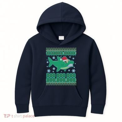 Christmas Grandpa Shark Doo Doo Doo Kids Hoodie