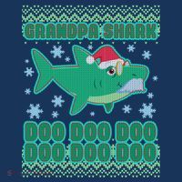 Christmas Grandpa Shark Doo Doo Doo Kids Hoodie thumb 5