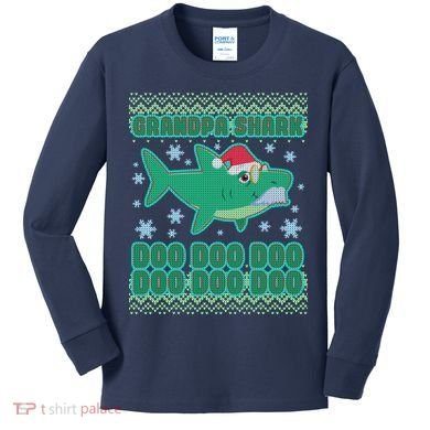 Christmas Grandpa Shark Doo Doo Doo Kids Long Sleeve Shirt