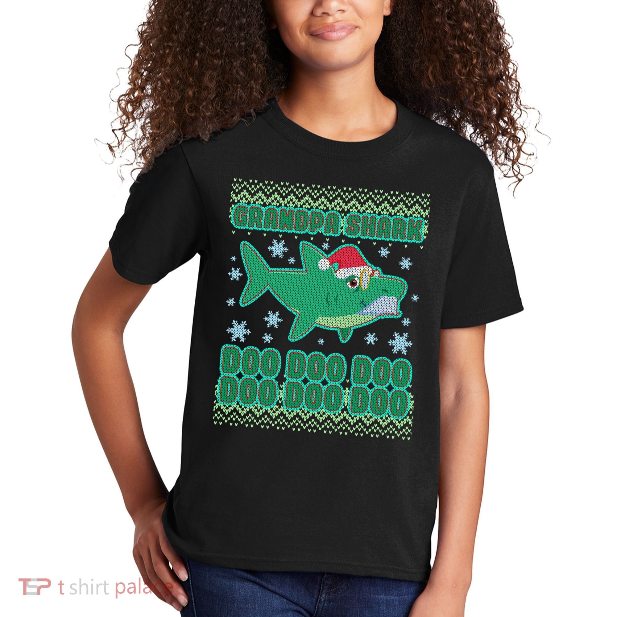 Christmas Grandpa Shark Doo Doo Doo Kids T-Shirt