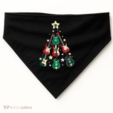 Christmas Guitar Tree  USA-Made Doggie Bandana