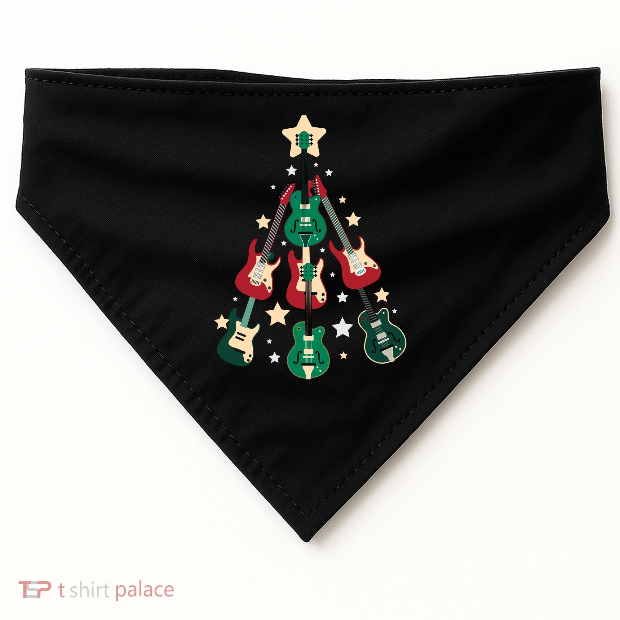 Christmas Guitar Tree  USA-Made Doggie Bandana