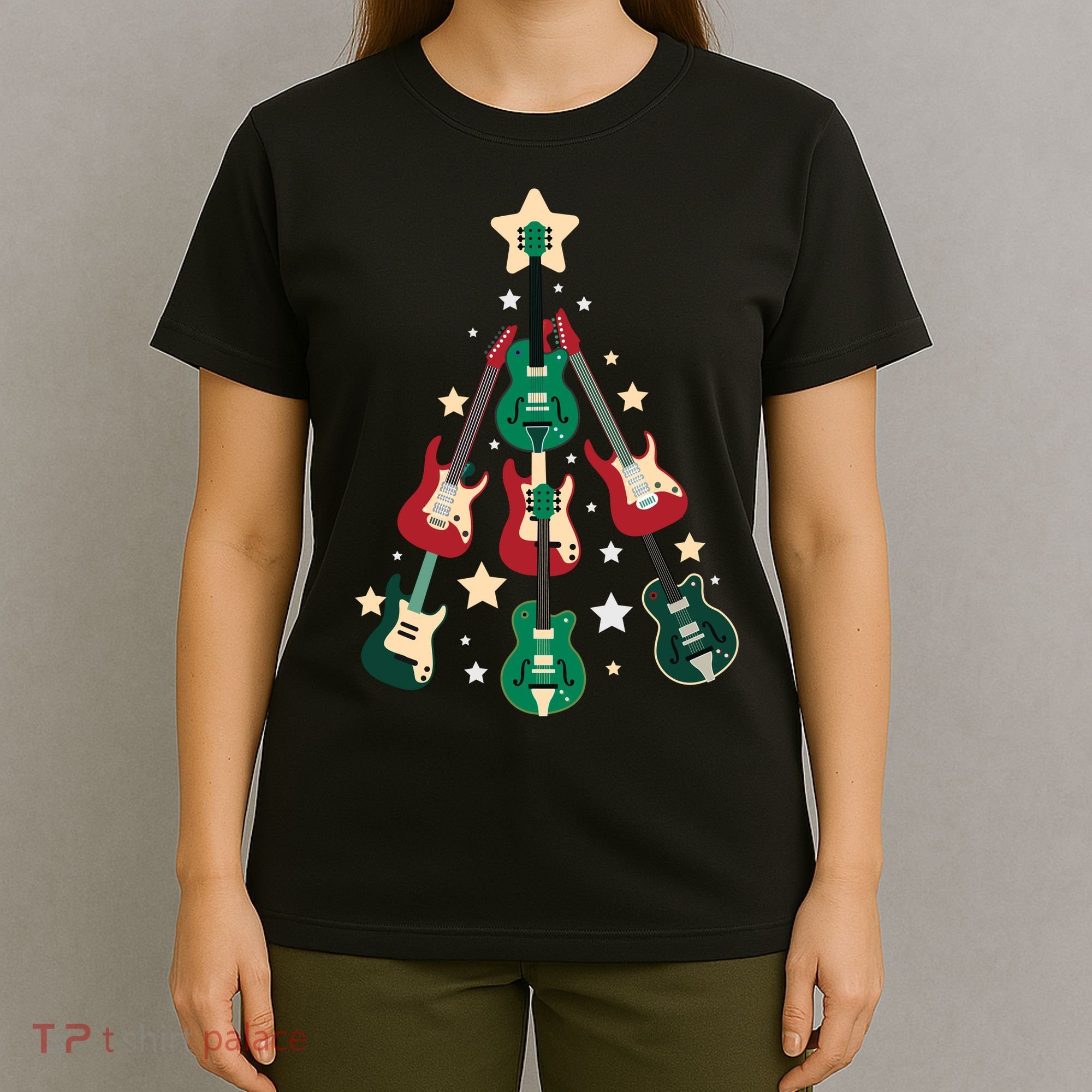 Christmas Guitar Tree  T-Shirt