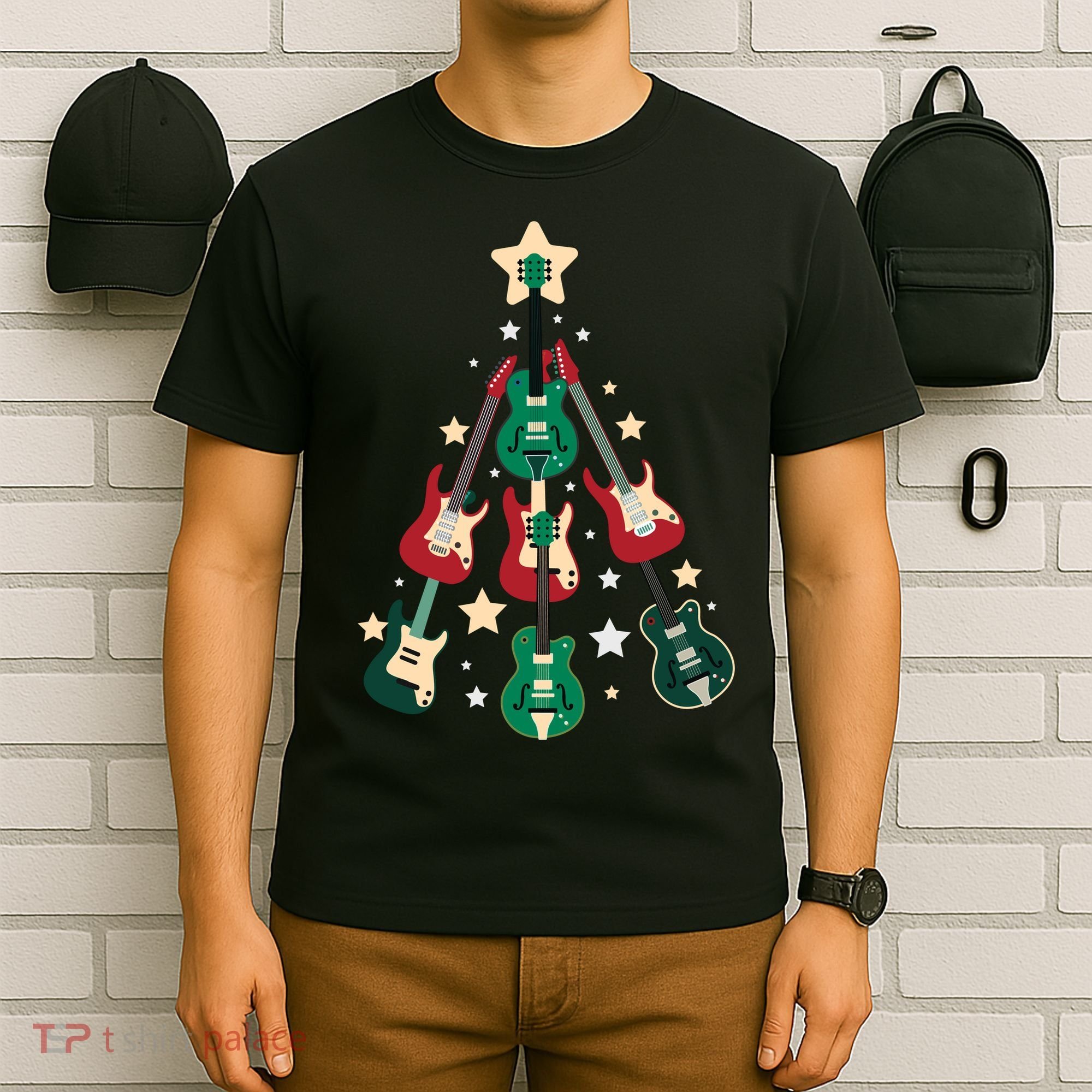 Christmas Guitar Tree  T-Shirt
