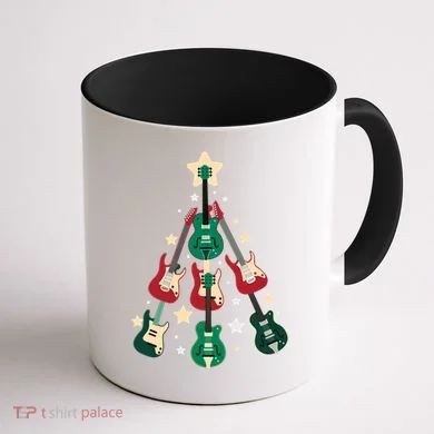 Christmas Guitar Tree  Coffee Mug back