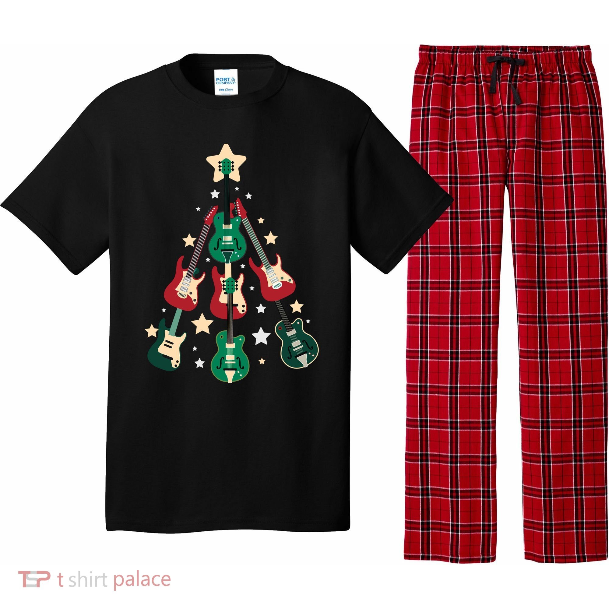 Christmas Guitar Tree  Pajama Set