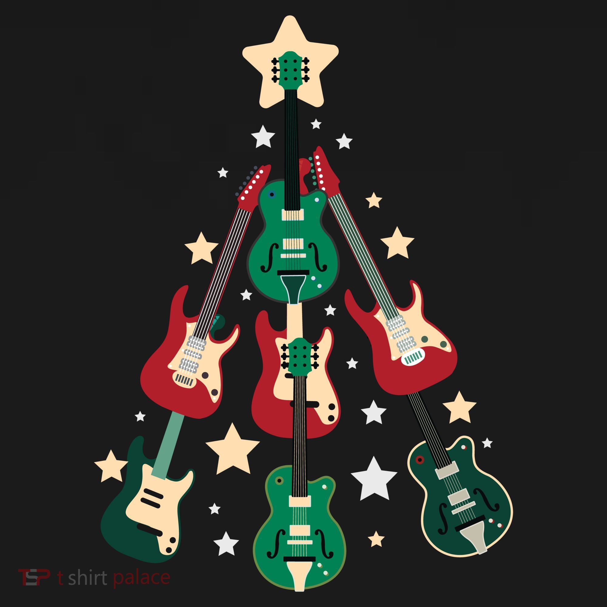 Christmas Guitar Tree  Mousepad