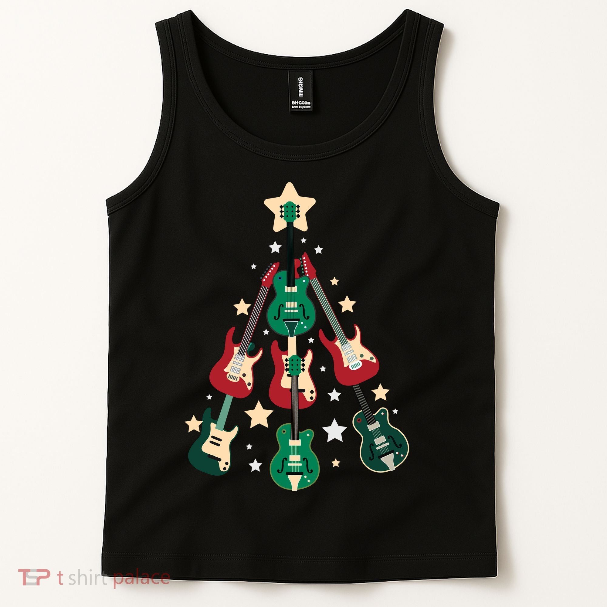 Christmas Guitar Tree  Tank Top