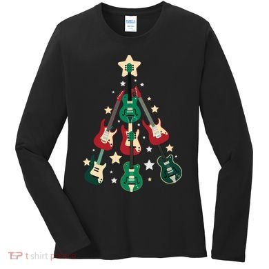 Christmas Guitar Tree  Women's Long Sleeve Shirt