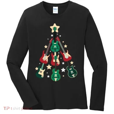 Christmas Guitar Tree  Women's Long Sleeve Shirt
