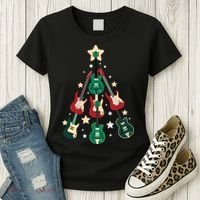 Christmas Guitar Tree  Women's T-Shirt thumb 3