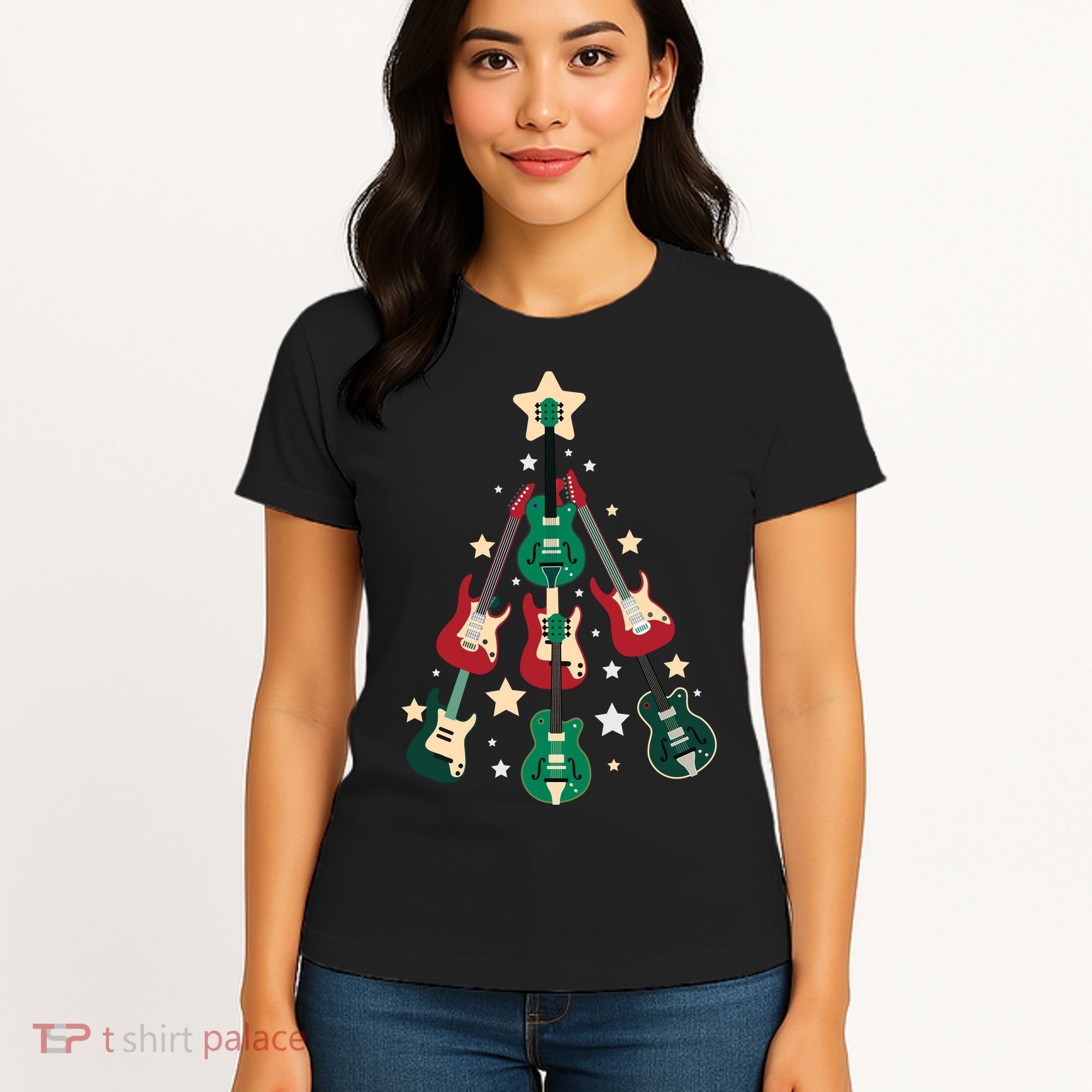 Christmas Guitar Tree  Women's T-Shirt