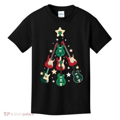 Christmas Guitar Tree  Kids T-Shirt
