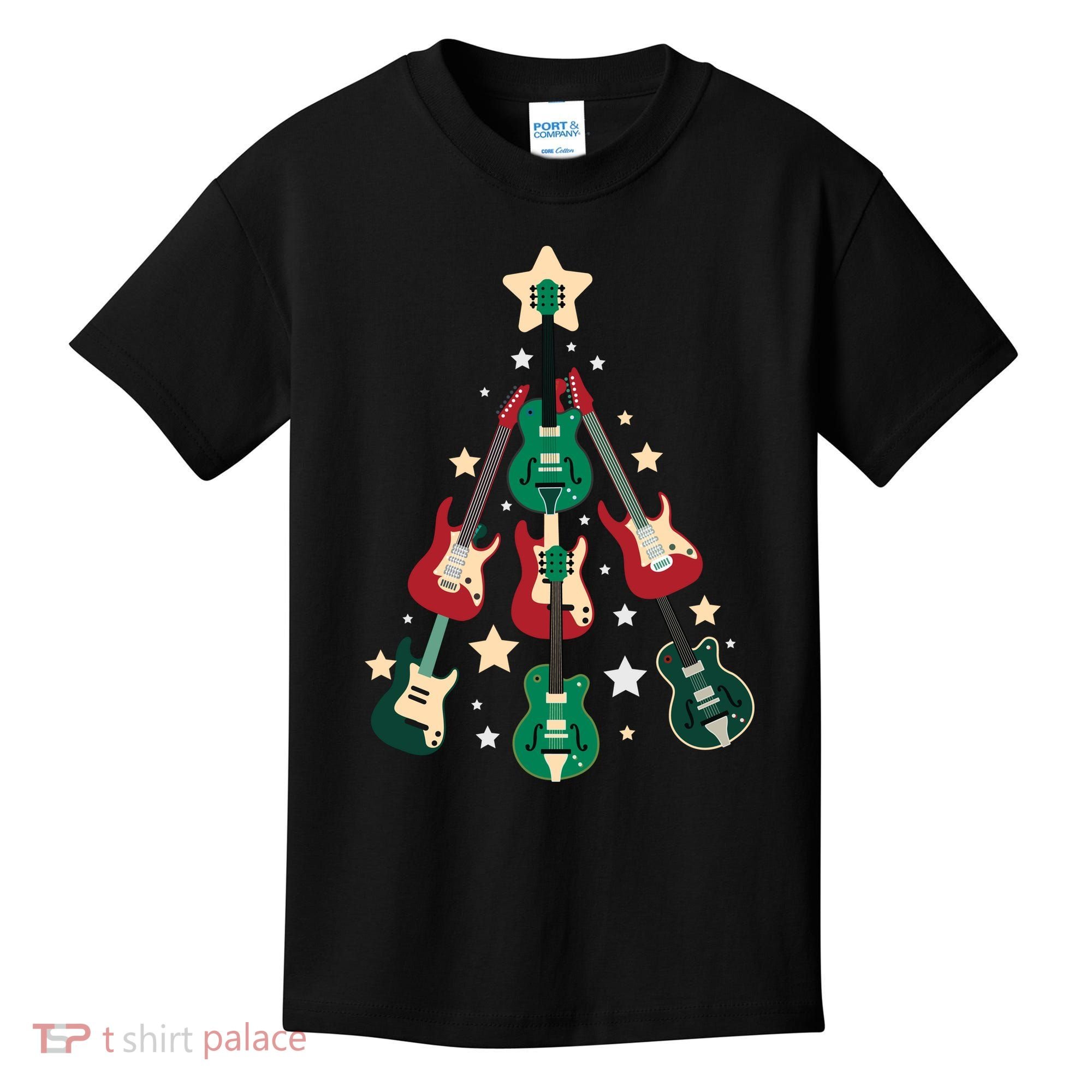 Christmas Guitar Tree  Kids T-Shirt
