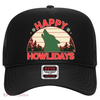 Christmas Happy Howlidays Vintage Howling Wolf Hat