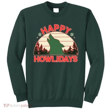 Christmas Happy Howlidays Vintage Howling Wolf Sweatshirt