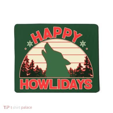 Christmas Happy Howlidays Vintage Howling Wolf Mousepad