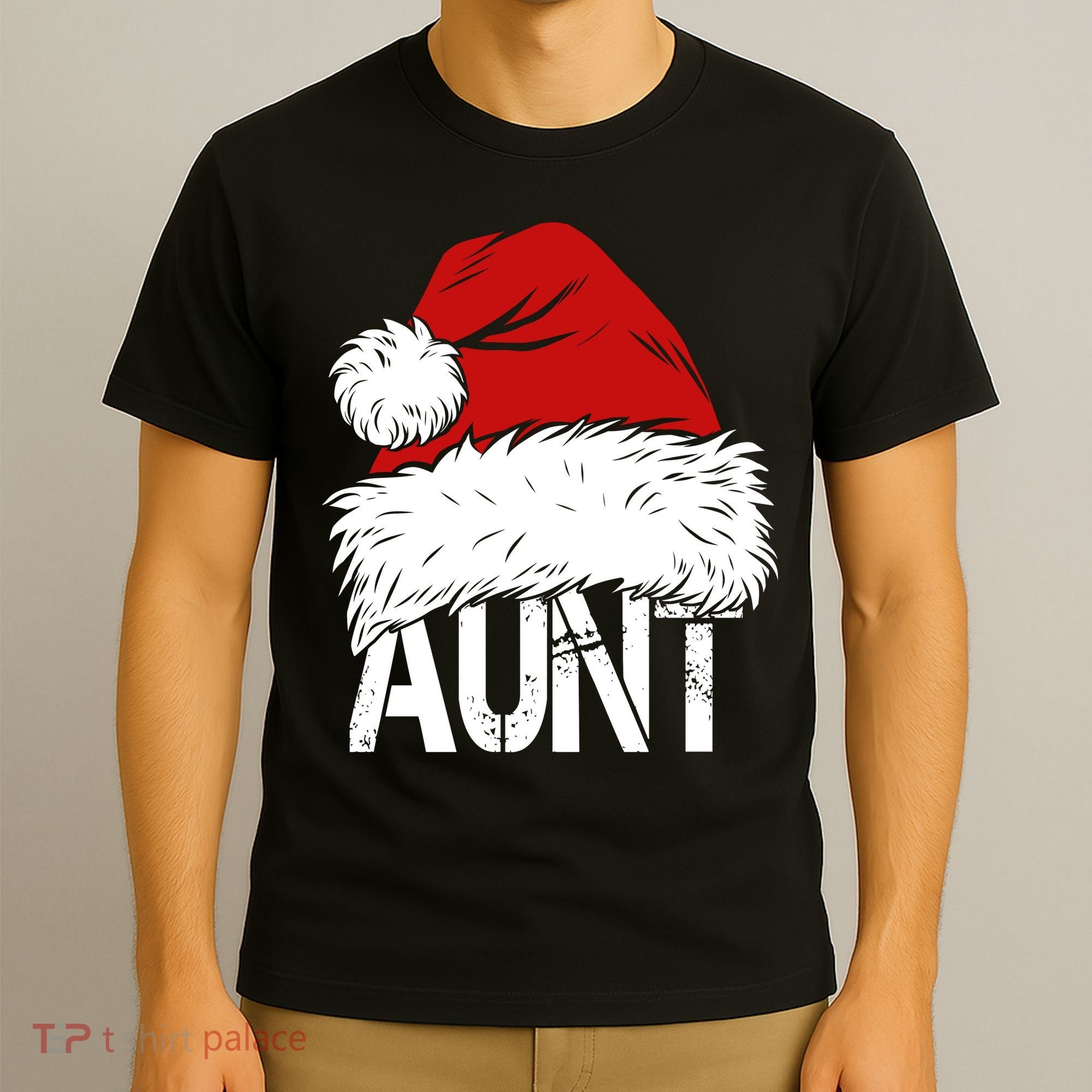 Christmas Hat Santa Aunt T-Shirt