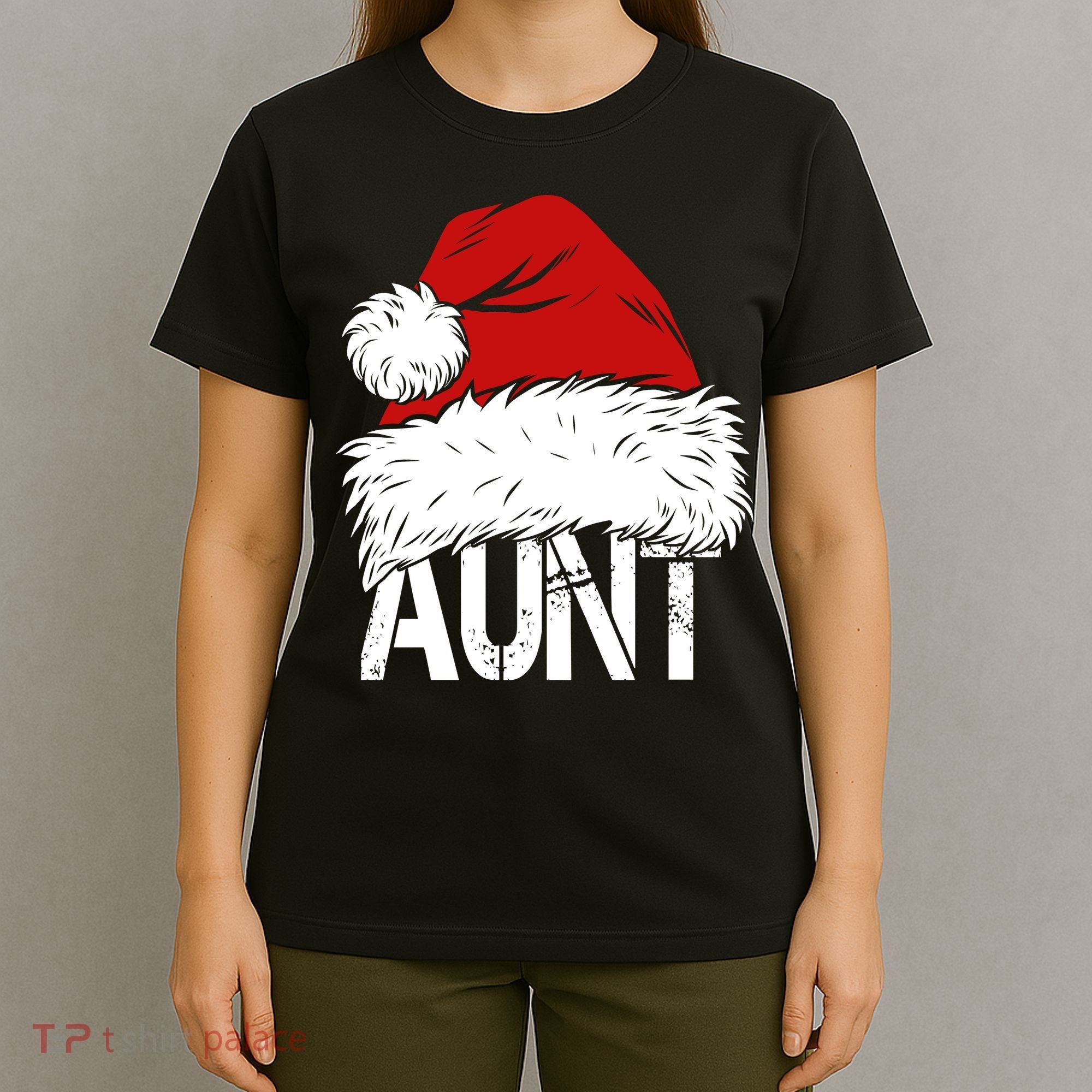 Christmas Hat Santa Aunt T-Shirt