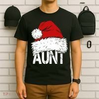 Christmas Hat Santa Aunt T-Shirt thumb 6