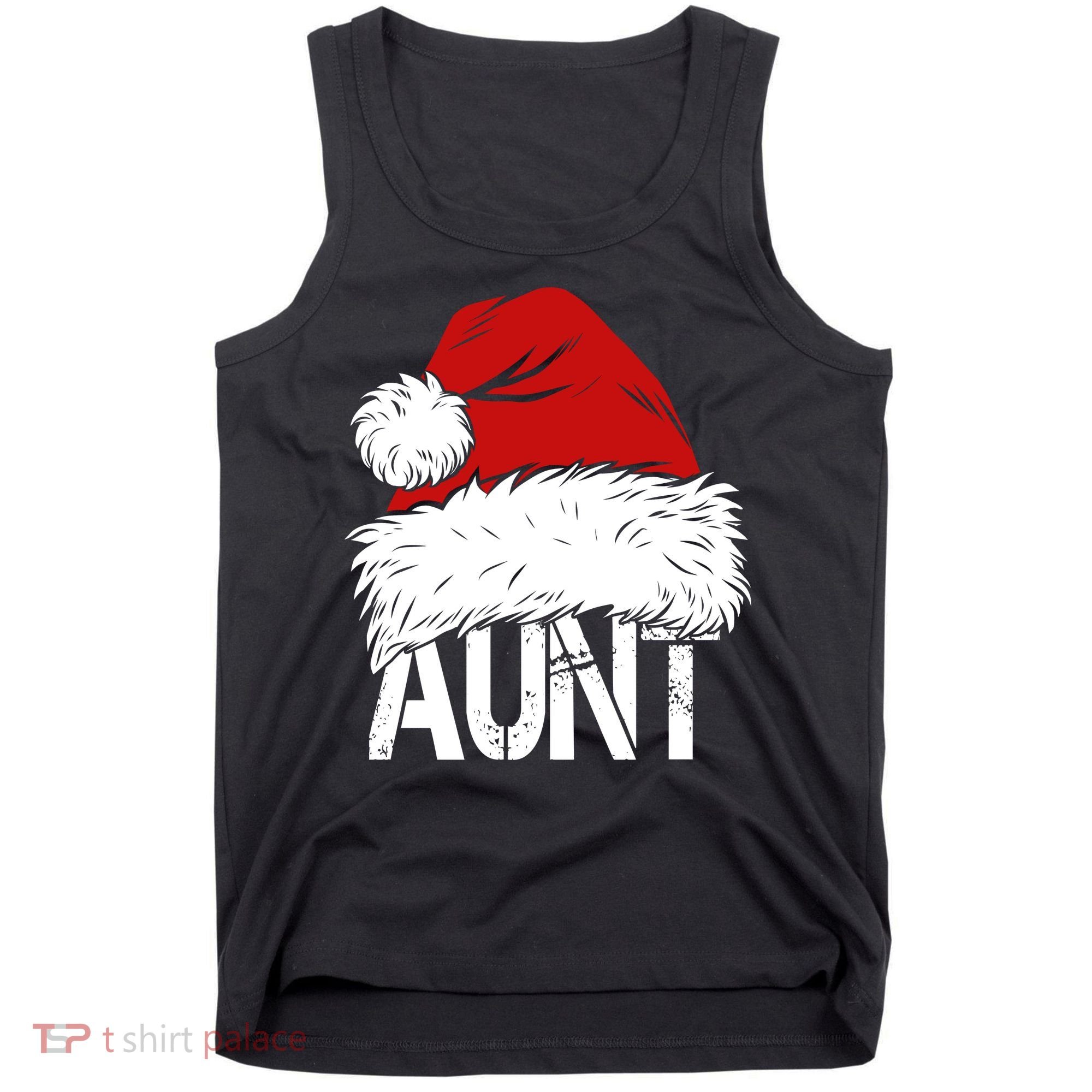Christmas Hat Santa Aunt Tank Top
