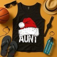Christmas Hat Santa Aunt Tank Top thumb 4