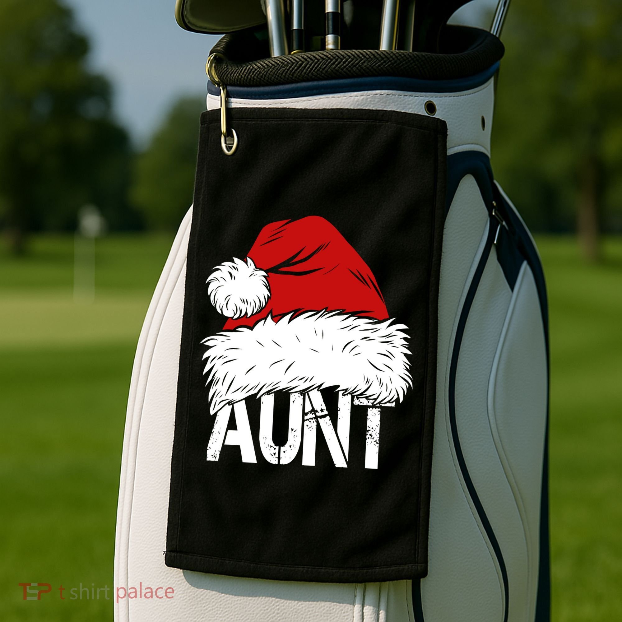 Christmas Hat Santa Aunt Golf Towel