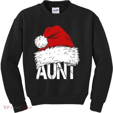 Christmas Hat Santa Aunt Kids Sweatshirt