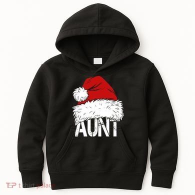 Christmas Hat Santa Aunt Kids Hoodie