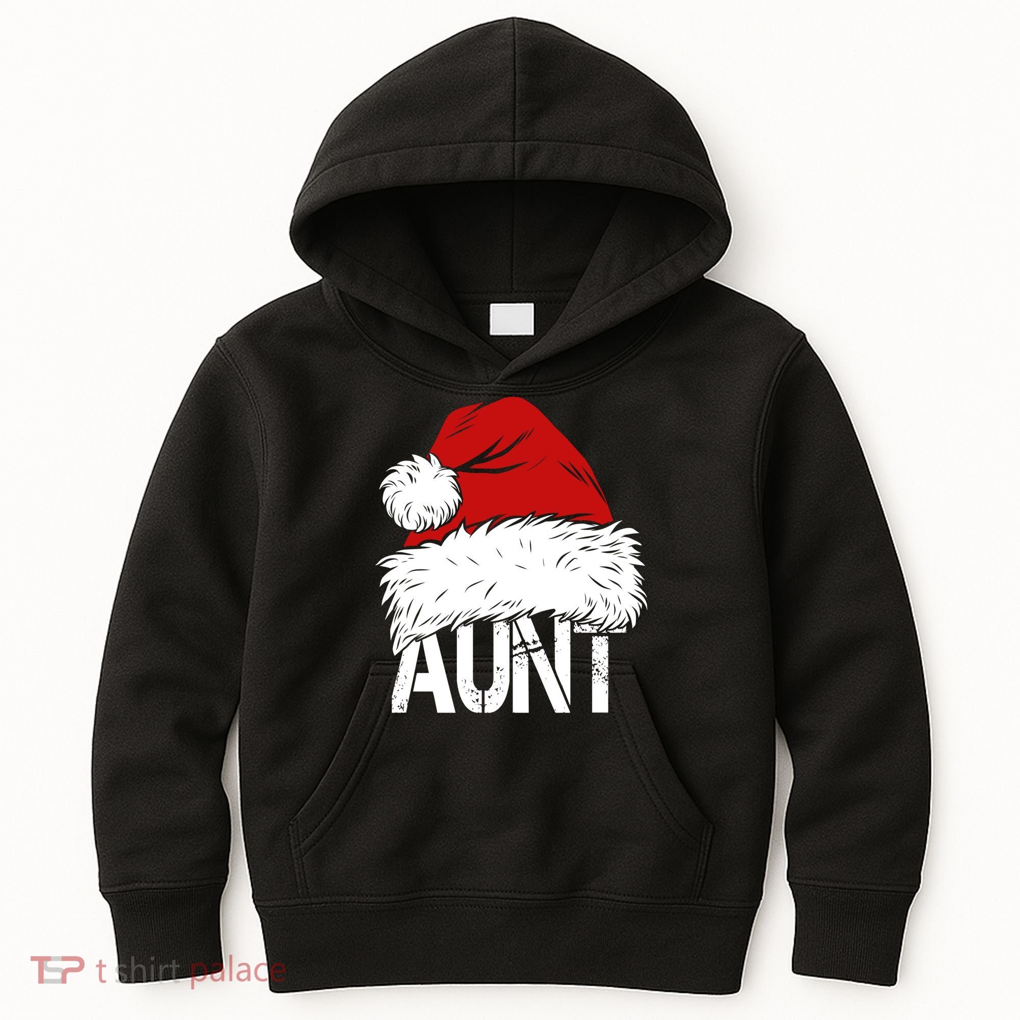 Christmas Hat Santa Aunt Kids Hoodie