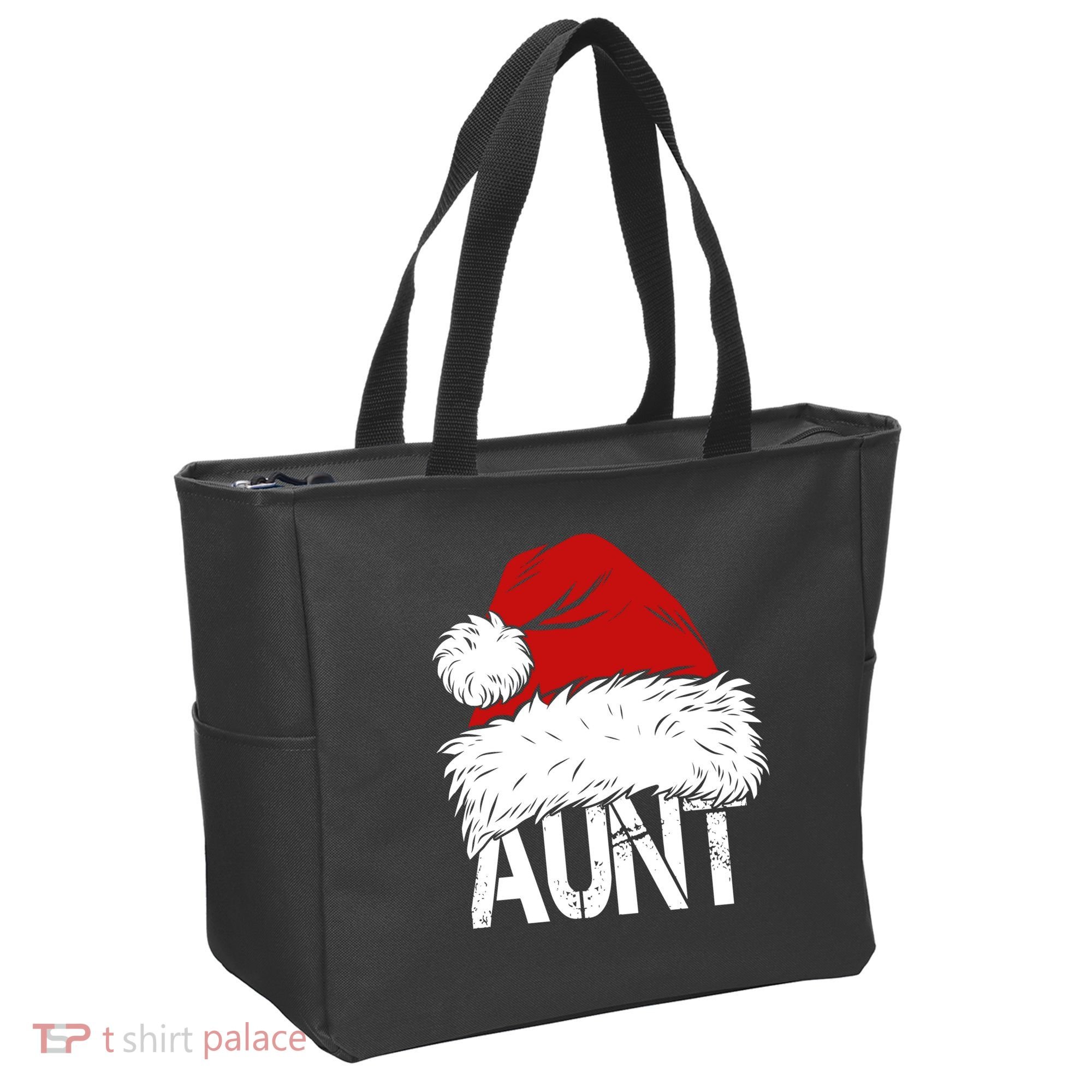 Christmas Hat Santa Aunt Tote Bag