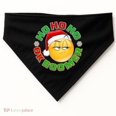 Christmas HO HO HO Ok Boomer USA-Made Doggie Bandana