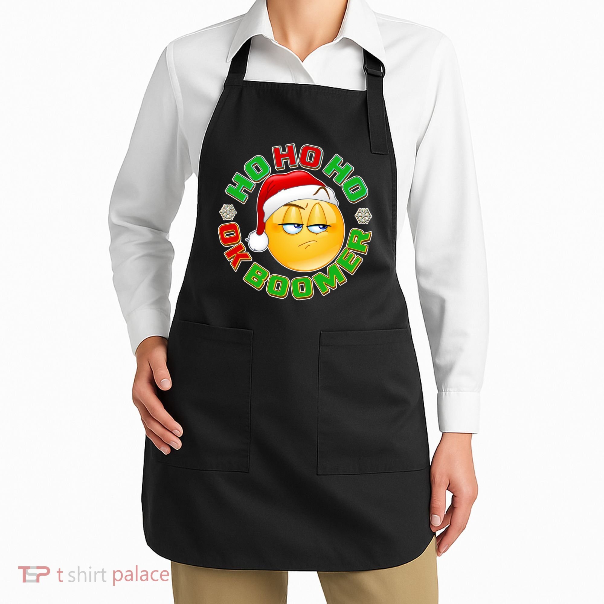 Christmas HO HO HO Ok Boomer Apron