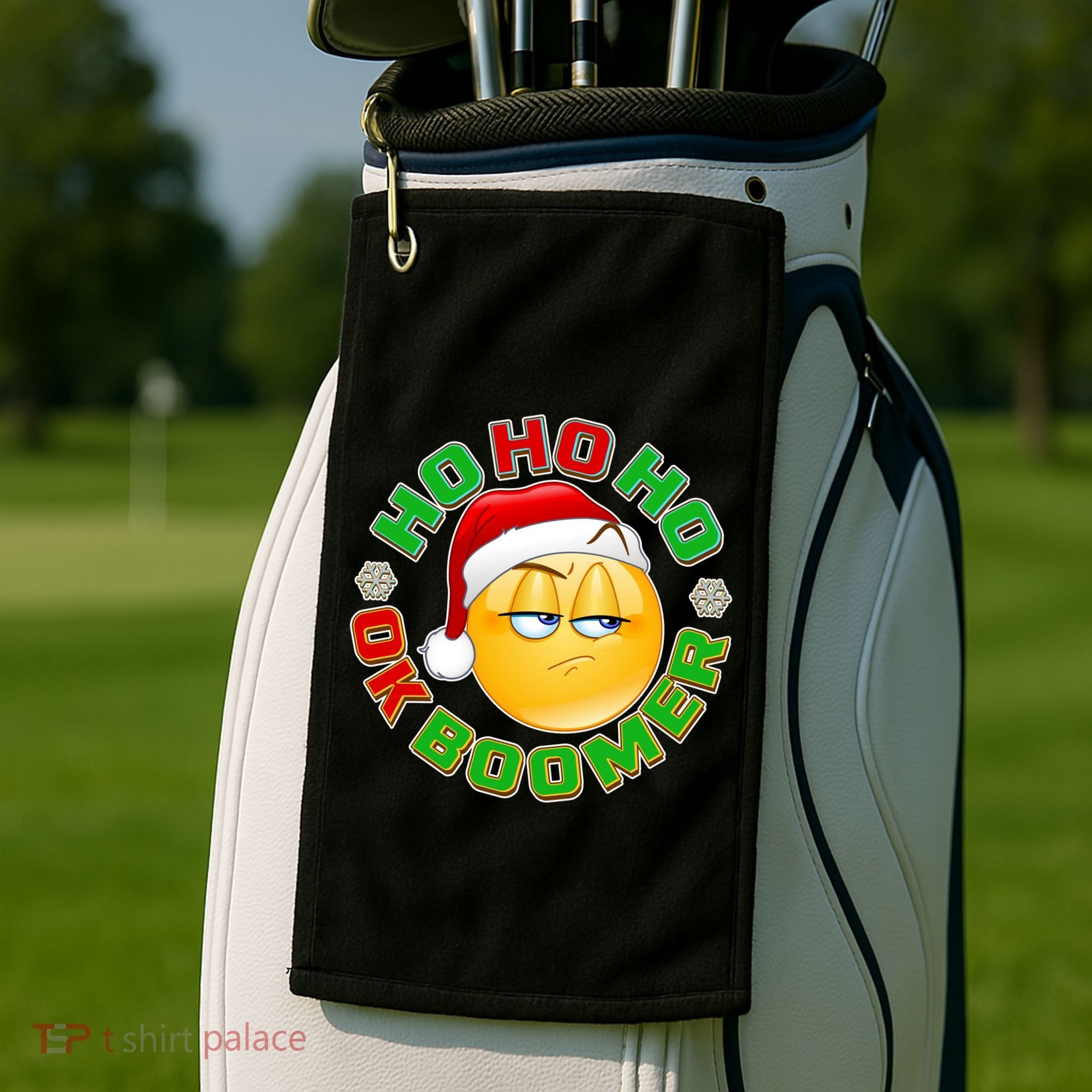 Christmas HO HO HO Ok Boomer Golf Towel