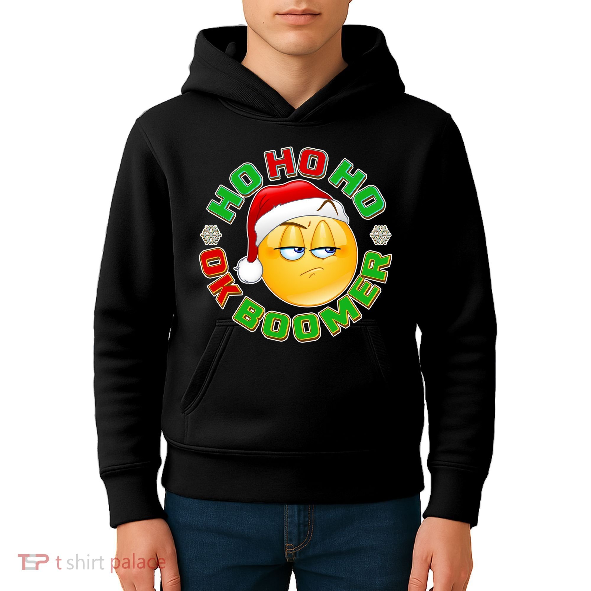 Christmas HO HO HO Ok Boomer Kids Hoodie