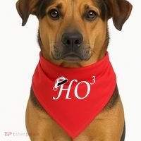 Christmas HO Times Three USA-Made Doggie Bandana thumb 1
