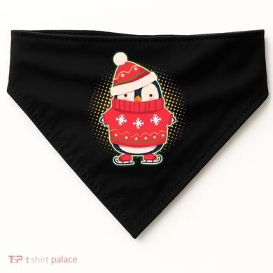 Christmas Holiday Penguin Skates USA-Made Doggie Bandana