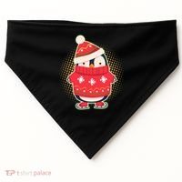 Christmas Holiday Penguin Skates USA-Made Doggie Bandana thumb 0