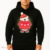 Christmas Holiday Penguin Skates Hoodie thumb 2