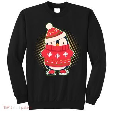 Christmas Holiday Penguin Skates Sweatshirt
