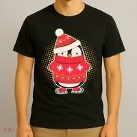 Christmas Holiday Penguin Skates T-Shirt thumb 3
