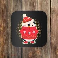 Christmas Holiday Penguin Skates Coaster thumb 0