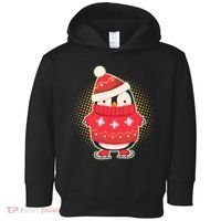 Christmas Holiday Penguin Skates Toddler Hoodie thumb 0