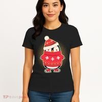 Christmas Holiday Penguin Skates Women's T-Shirt thumb 4