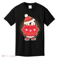 Christmas Holiday Penguin Skates Kids T-Shirt thumb 0