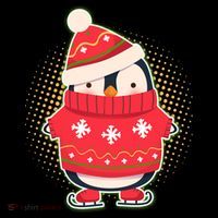 Christmas Holiday Penguin Skates Kids T-Shirt thumb 4