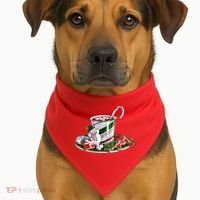 Christmas Hot Chocolate USA-Made Doggie Bandana thumb 1